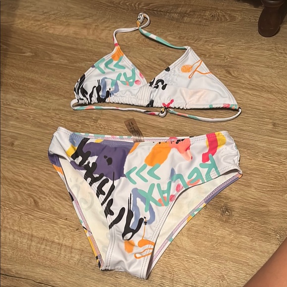 Other - Vibrant White and Orange Bikini Swimwear
